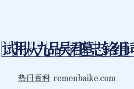 试用从九品吴君墓志铭组词是什么意思的图片